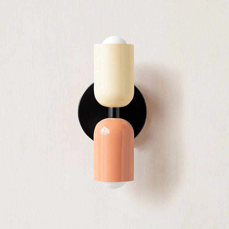 Modernist Twin Cylinder Wall Light in Two-Tone Colours
