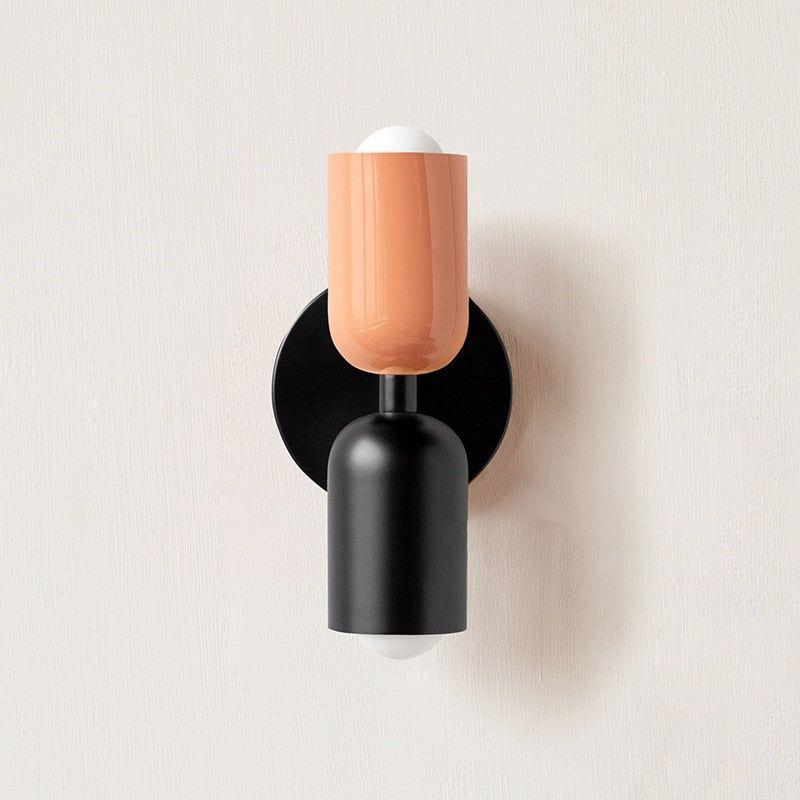 Modernist Twin Cylinder Wall Light in Two-Tone Colours