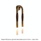 Modernist Double Arm Wall Light with Frosted Glass Shades