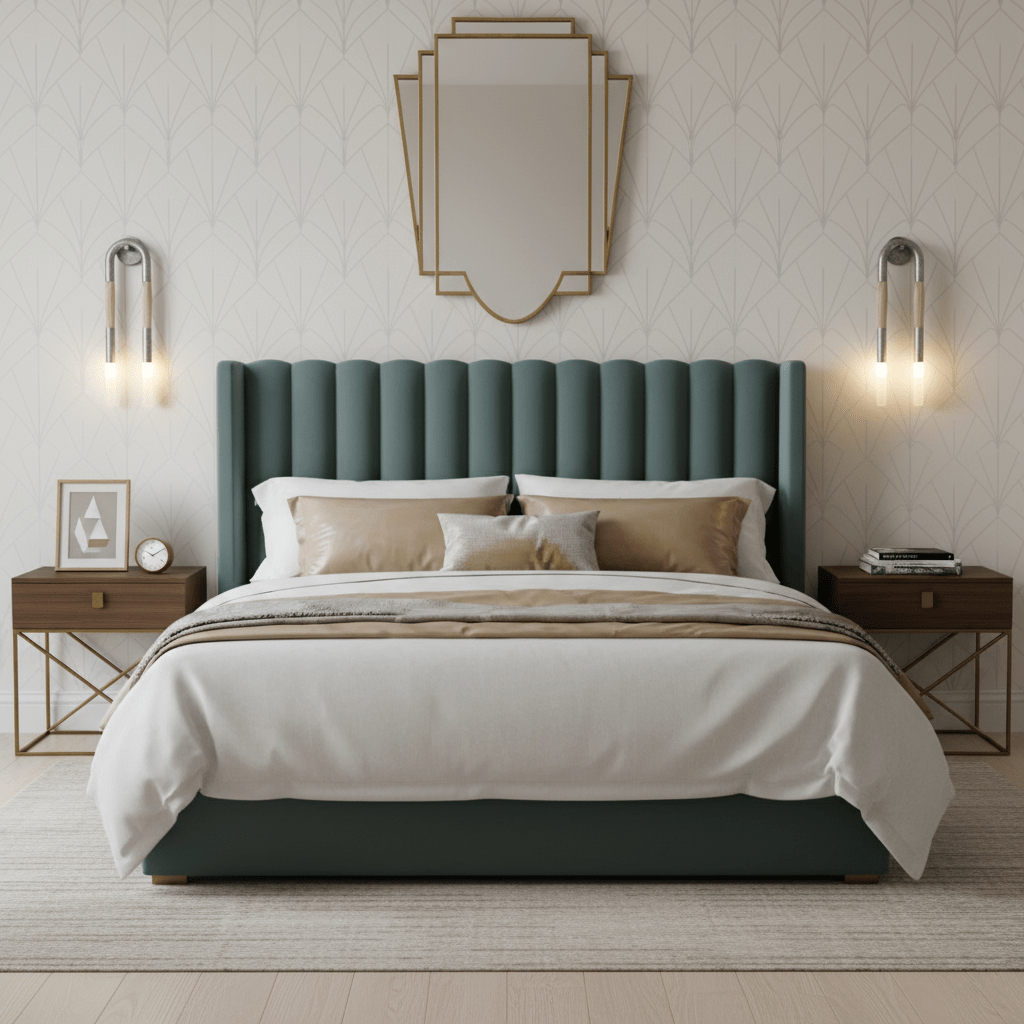 Modernist Double Arm Wall Light with Frosted Glass Shades