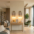 Modernist Double Arm Wall Light with Frosted Glass Shades