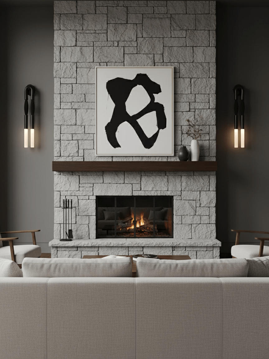 Modernist Double Arm Wall Light with Frosted Glass Shades