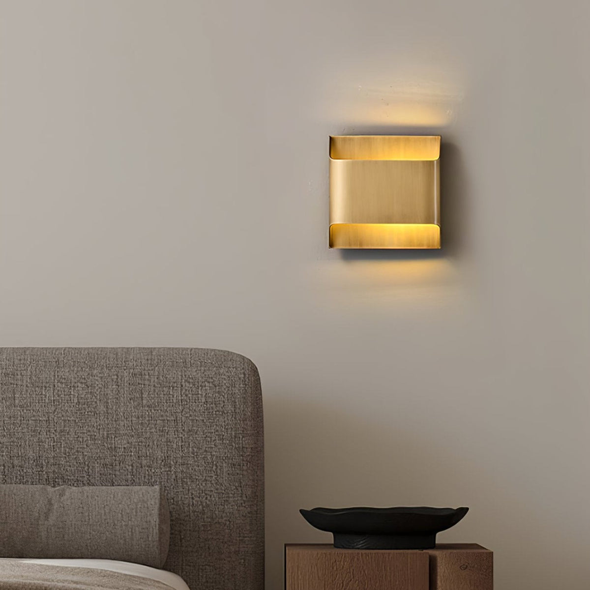 Up and Down Wall Light with Metal Shade, Brass or Black