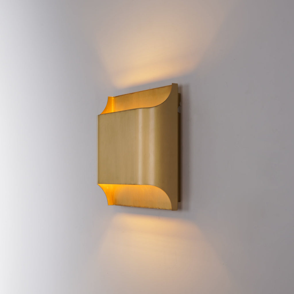 Up and Down Wall Light with Metal Shade, Brass or Black