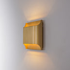 Up and Down Wall Light with Metal Shade, Brass or Black