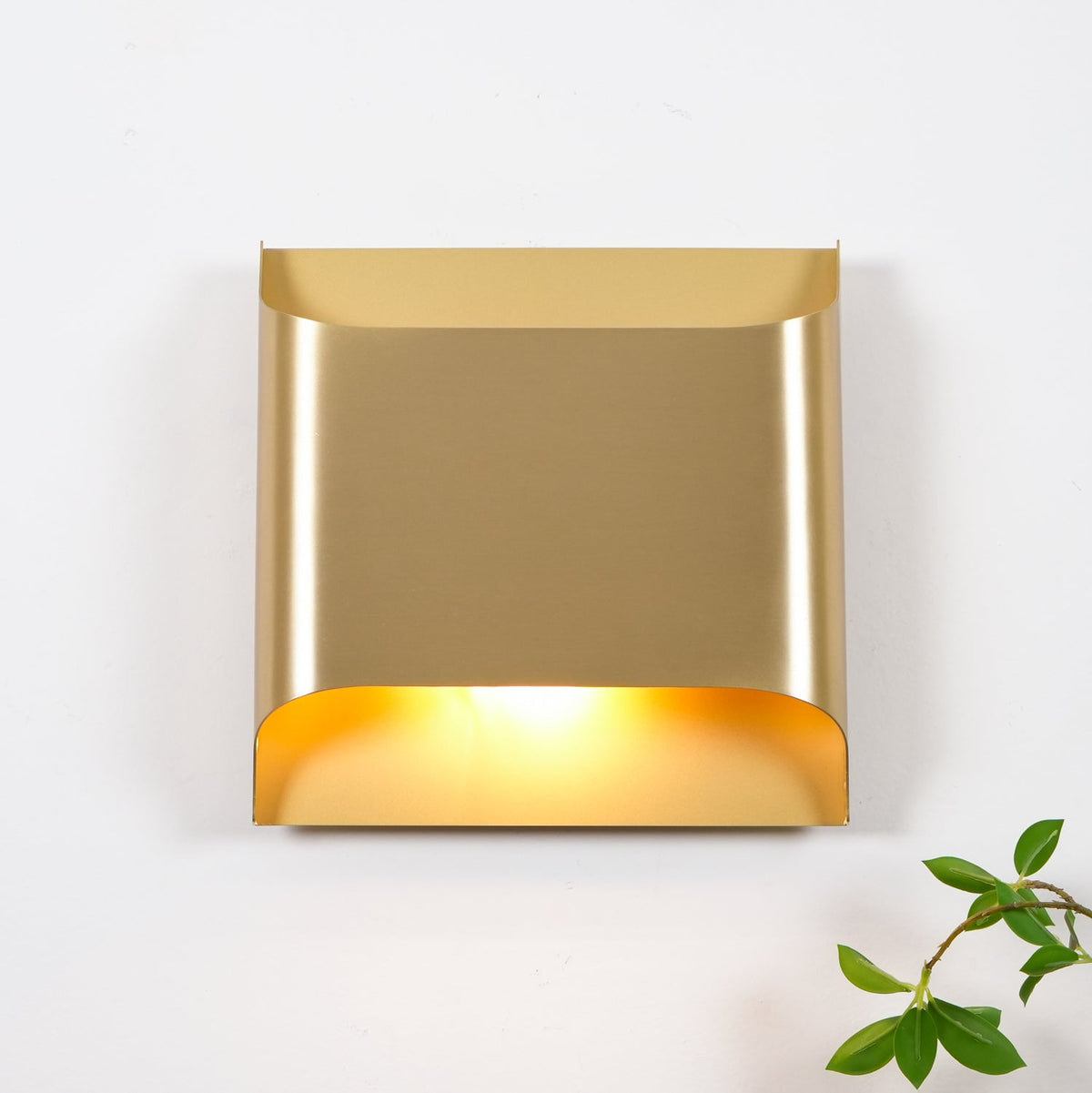 Up and Down Wall Light with Metal Shade, Brass or Black