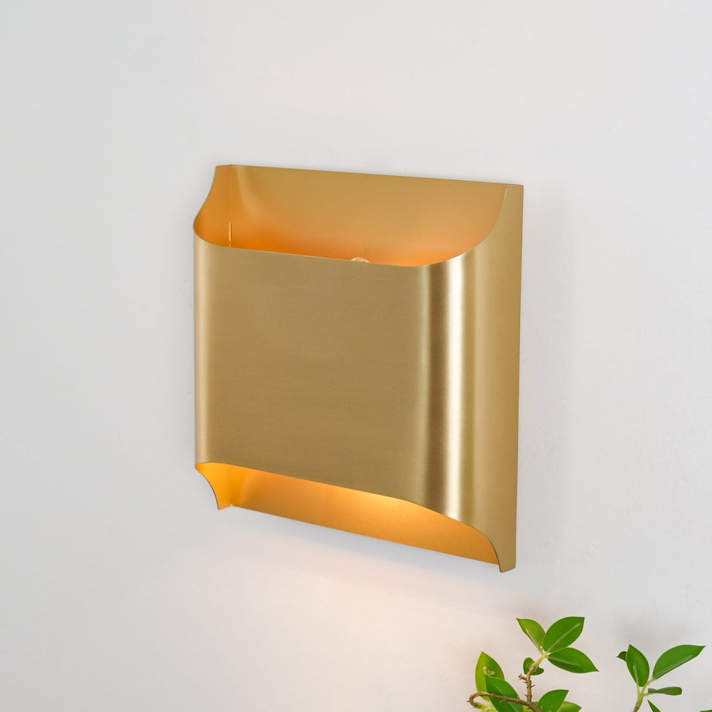Up and Down Wall Light with Metal Shade, Brass or Black