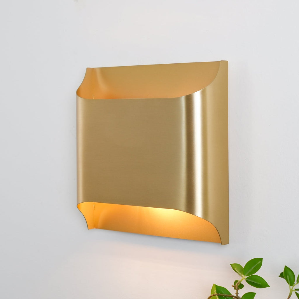 Up and Down Wall Light with Metal Shade, Brass or Black