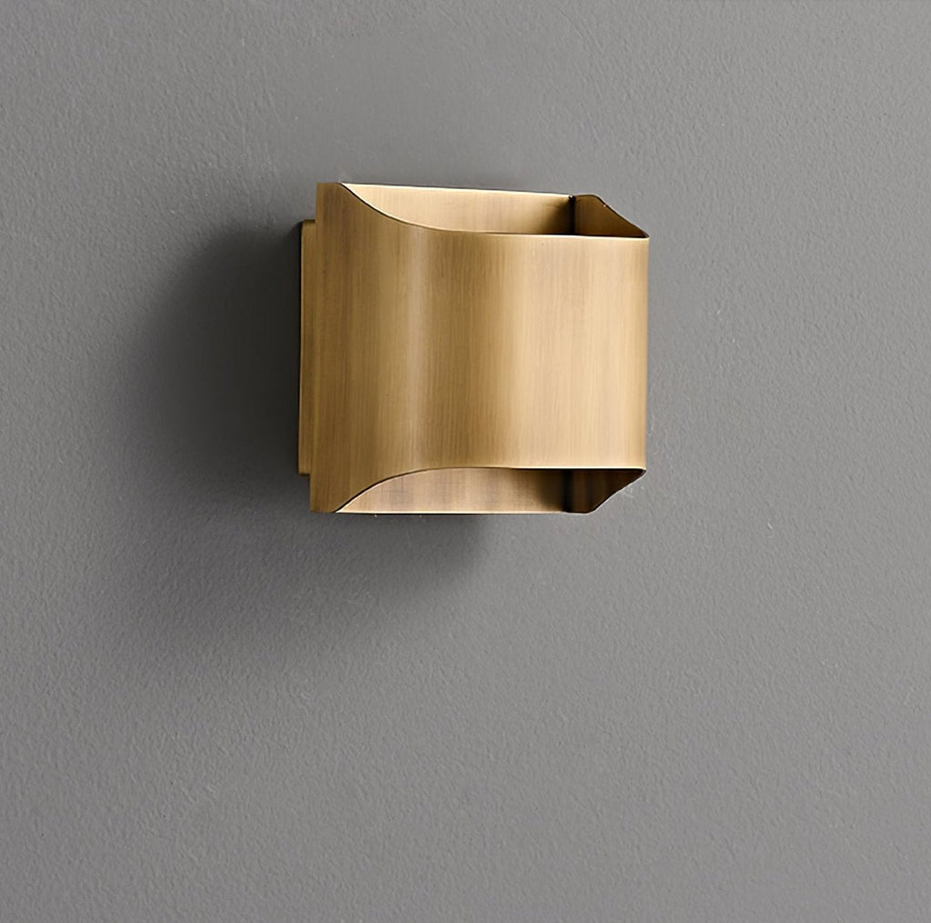 Up and Down Wall Light with Metal Shade, Brass or Black