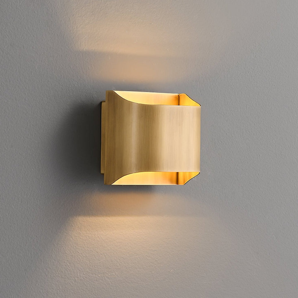 Up and Down Wall Light with Metal Shade, Brass or Black