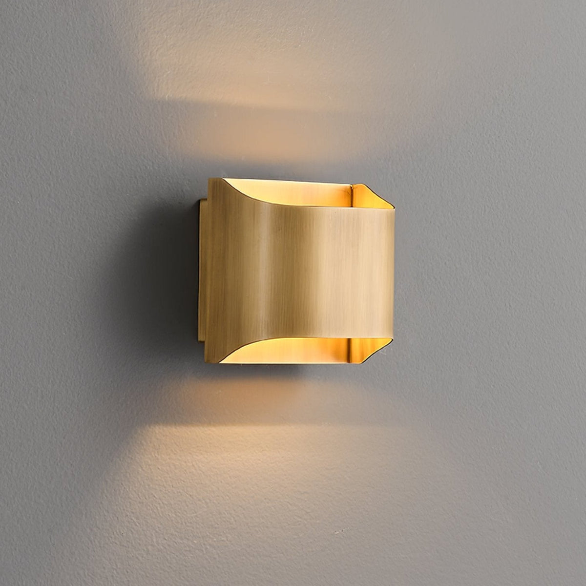 Up and Down Wall Light with Metal Shade, Brass or Black
