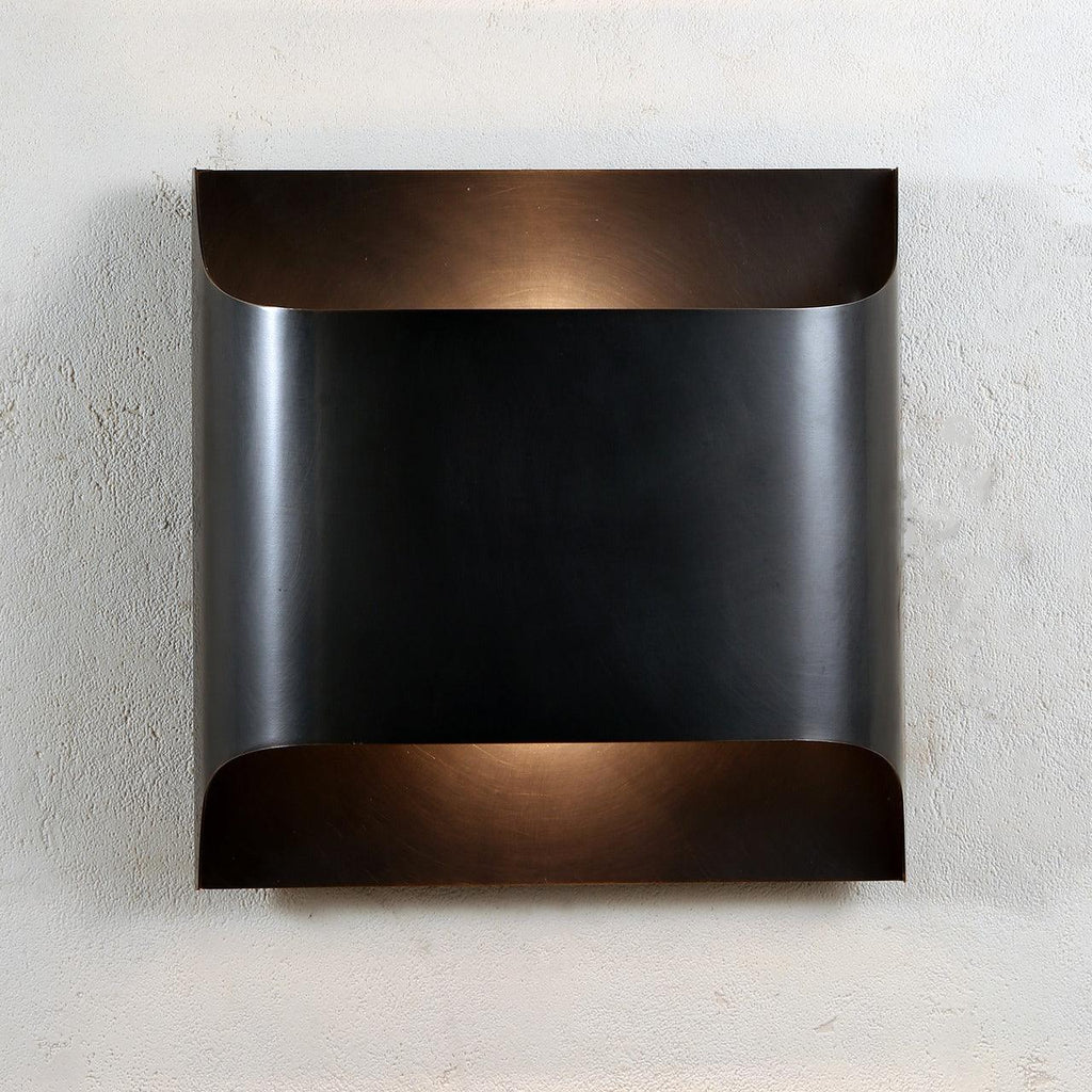Up and Down Wall Light with Metal Shade, Brass or Black