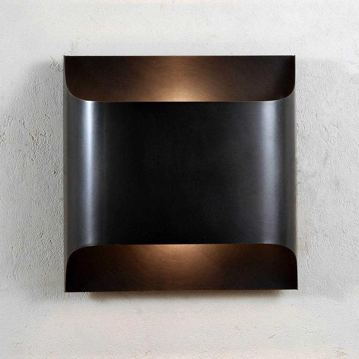 Up and Down Wall Light with Metal Shade, Brass or Black