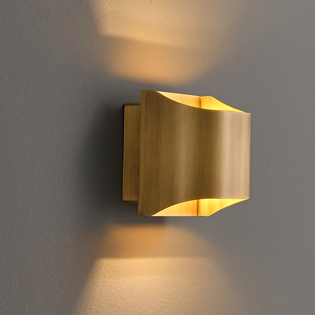 Up and Down Wall Light with Metal Shade, Brass or Black