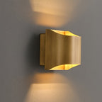 Up and Down Wall Light with Metal Shade, Brass or Black