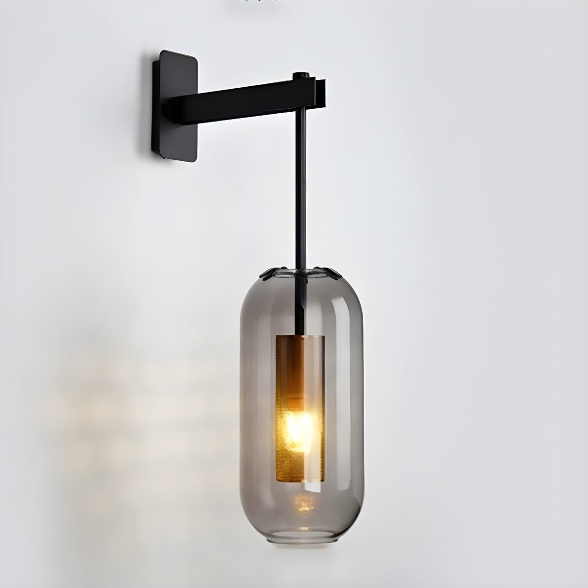 Glass Capsule Wall Light with Perforated Metal Cage