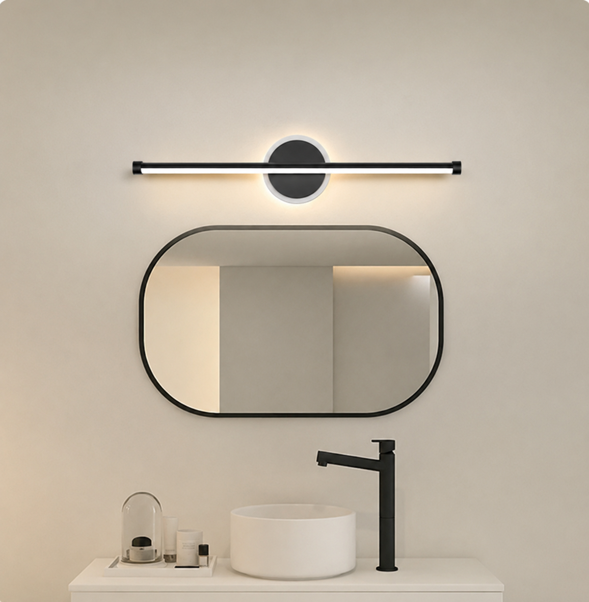Linear LED Mirror Wall Light, IP44, Dimmable