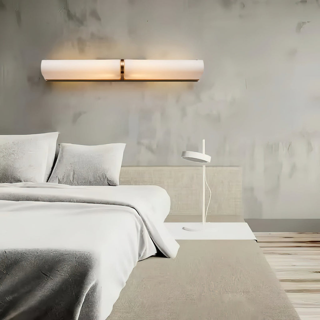 Minimalist Twin Cylinder Glass Wall Light, Integrated LED