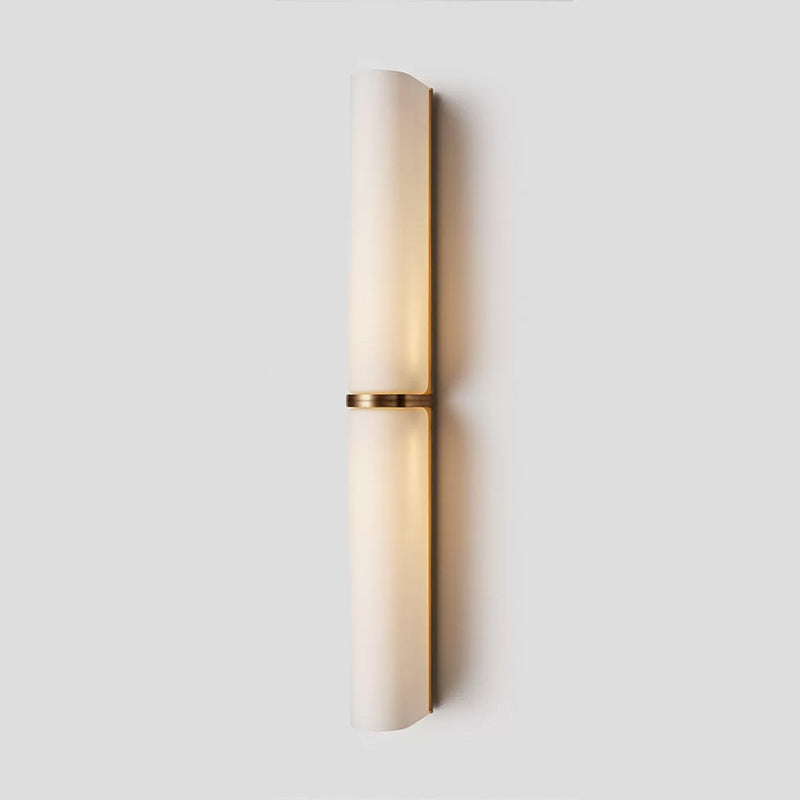 Minimalist Twin Cylinder Glass Wall Light, Integrated LED