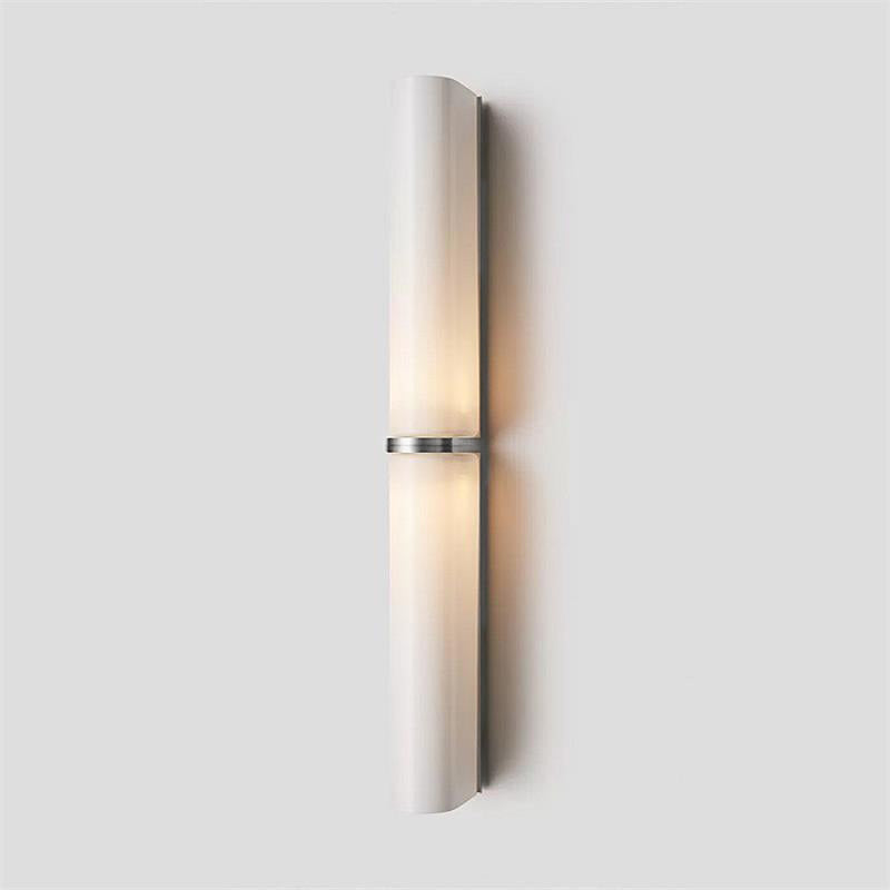 Minimalist Twin Cylinder Glass Wall Light, Integrated LED