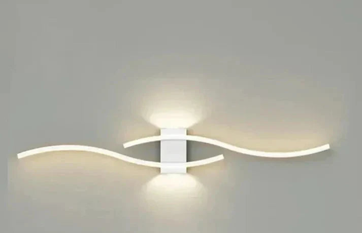 Modern Wave Wall Light with Integrated Warm White LED