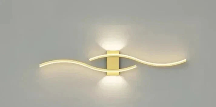 Modern Wave Wall Light with Integrated Warm White LED