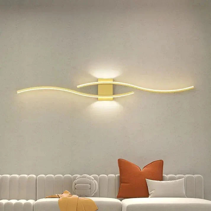Modern Wave Wall Light with Integrated Warm White LED