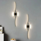 Modern Wave Wall Light with Integrated Warm White LED