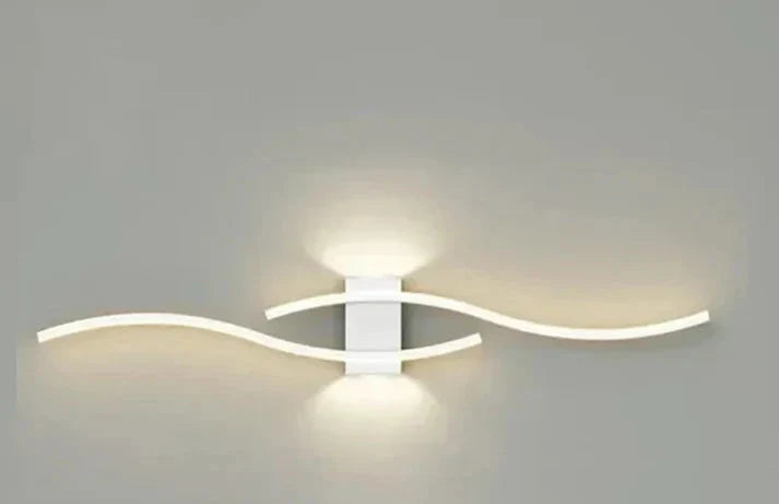 Modern Wave Wall Light with Integrated Warm White LED
