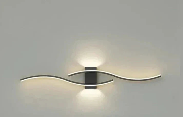 Modern Wave Wall Light with Integrated Warm White LED