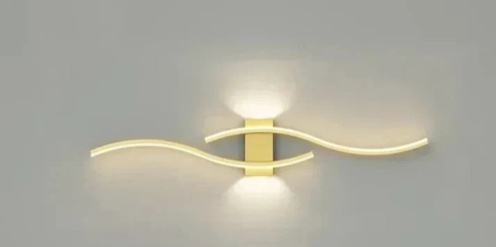 Modern Wave Wall Light with Integrated Warm White LED