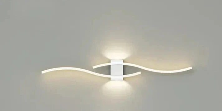 Modern Wave Wall Light with Integrated Warm White LED