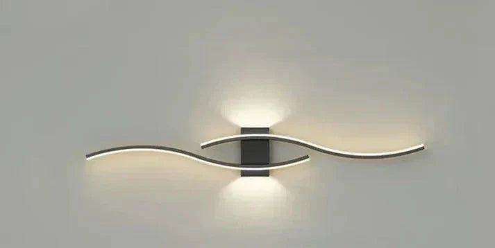 Modern Wave Wall Light with Integrated Warm White LED