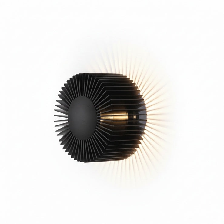 Modern Sunburst Wall Light with Decorative Metal Rays