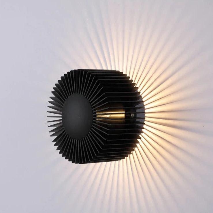 Modern Sunburst Wall Light with Decorative Metal Rays