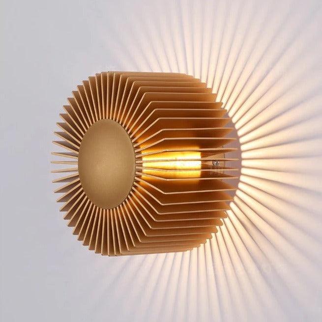 Modern Sunburst Wall Light with Decorative Metal Rays