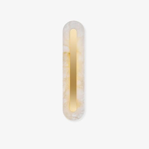 Alabaster and Brass Wall Light with Integrated LED