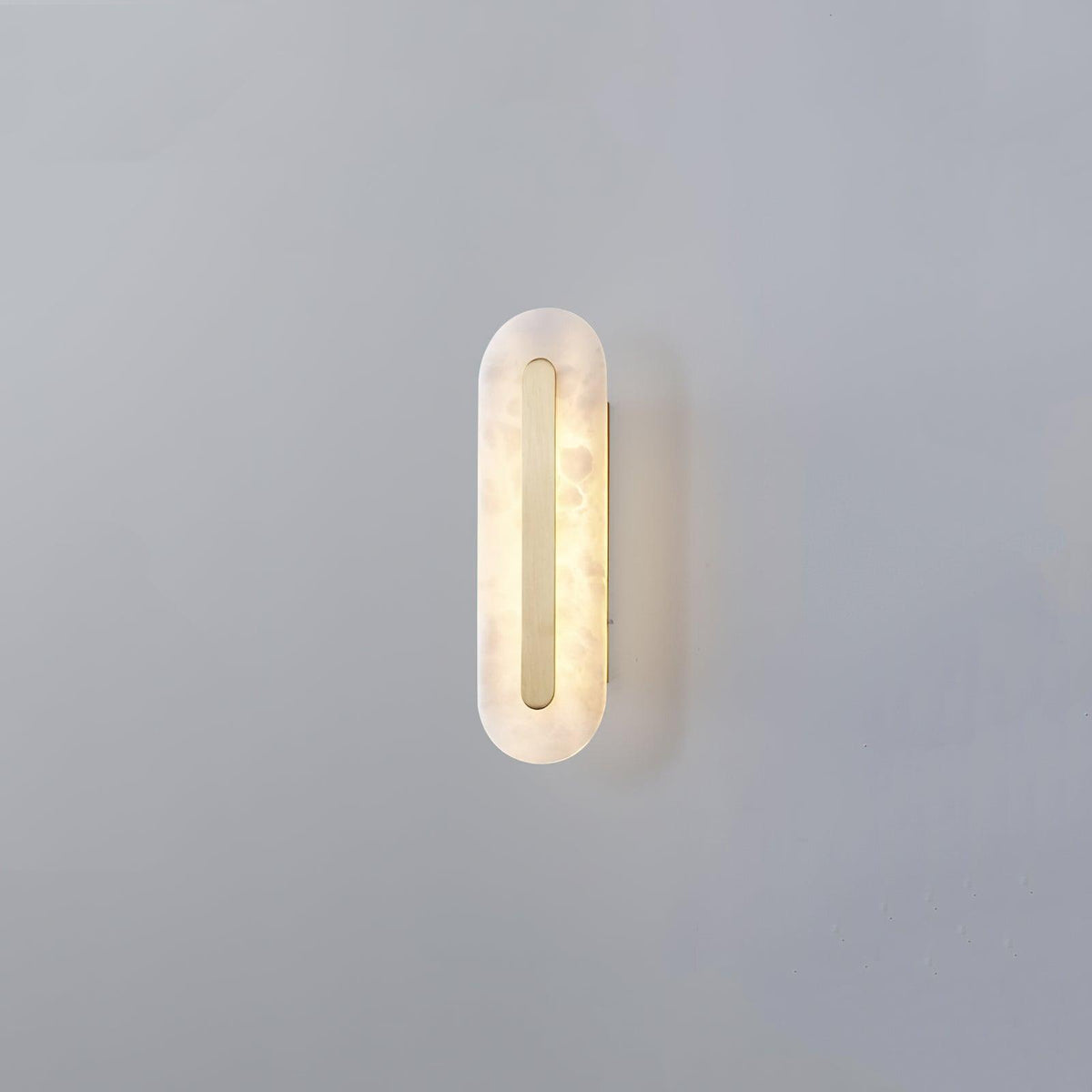 Alabaster and Brass Wall Light with Integrated LED