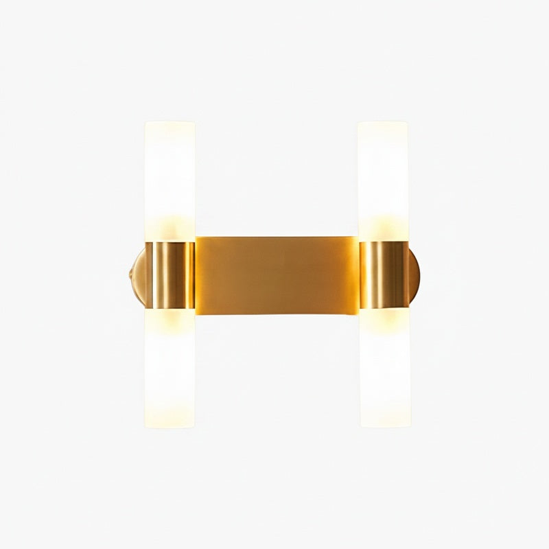 Modern Cylinder Shade Wall Light in Gold, 1 to 4 Lights