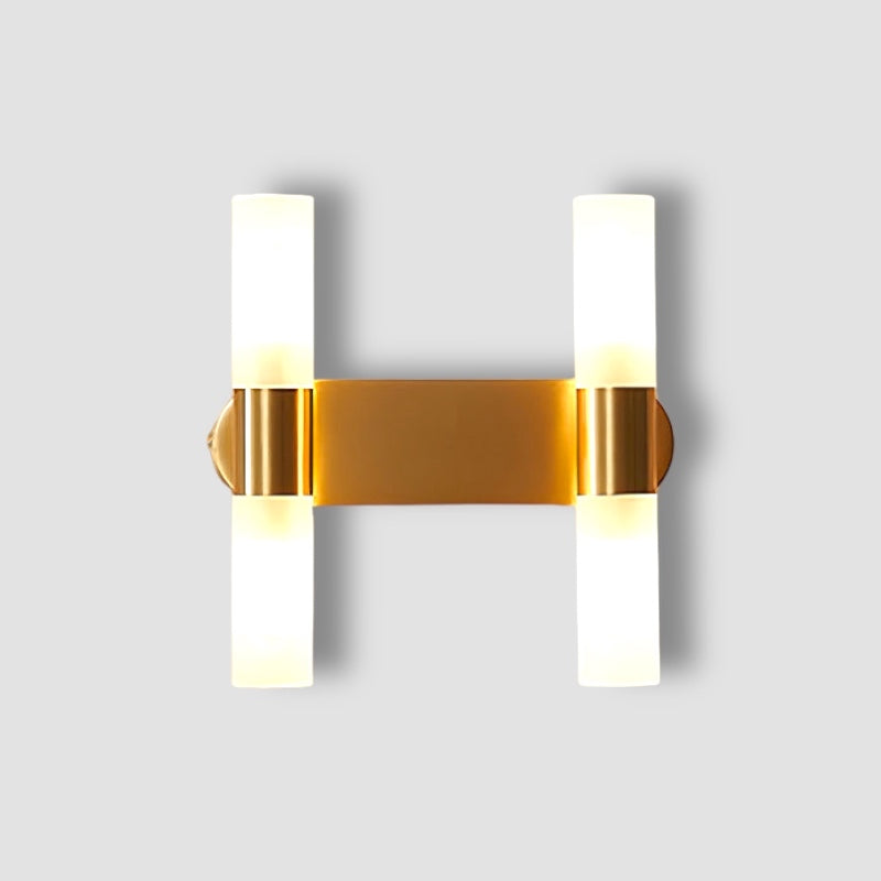 Modern Cylinder Shade Wall Light in Gold, 1 to 4 Lights