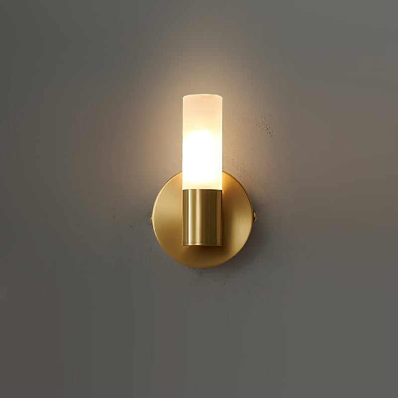 Modern Cylinder Shade Wall Light in Gold, 1 to 4 Lights
