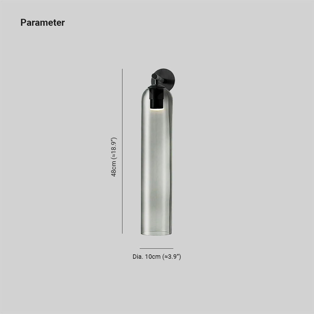 Modern Cylinder Glass Wall Light, Up or Down Mount