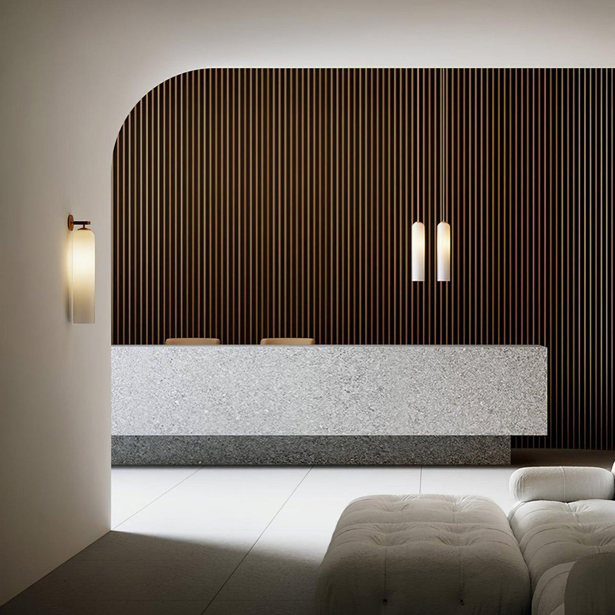 Modern Cylinder Glass Wall Light, Up or Down Mount