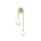 Opal Glass 2-Globe Wall Light with Gold Arched Frame