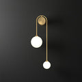 Opal Glass 2-Globe Wall Light with Gold Arched Frame