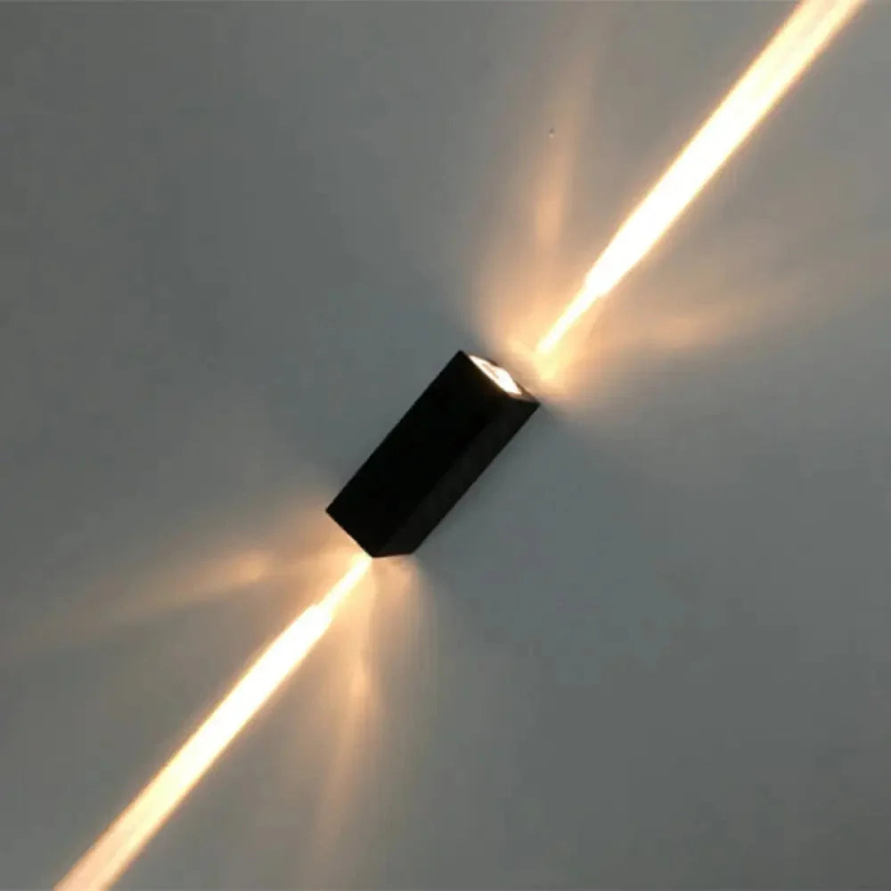 Modern Up and Down LED Wall Light with Beam Effect, Black