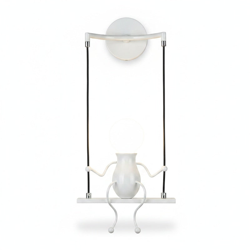 Swing Figurine Wall Light in Metal, Modern Design
