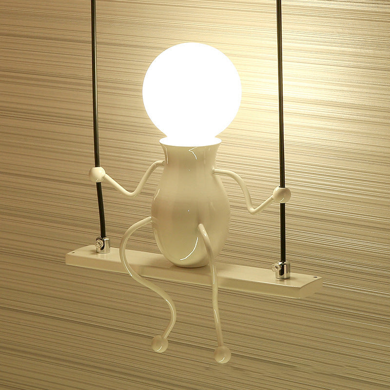 Swing Figurine Wall Light in Metal, Modern Design