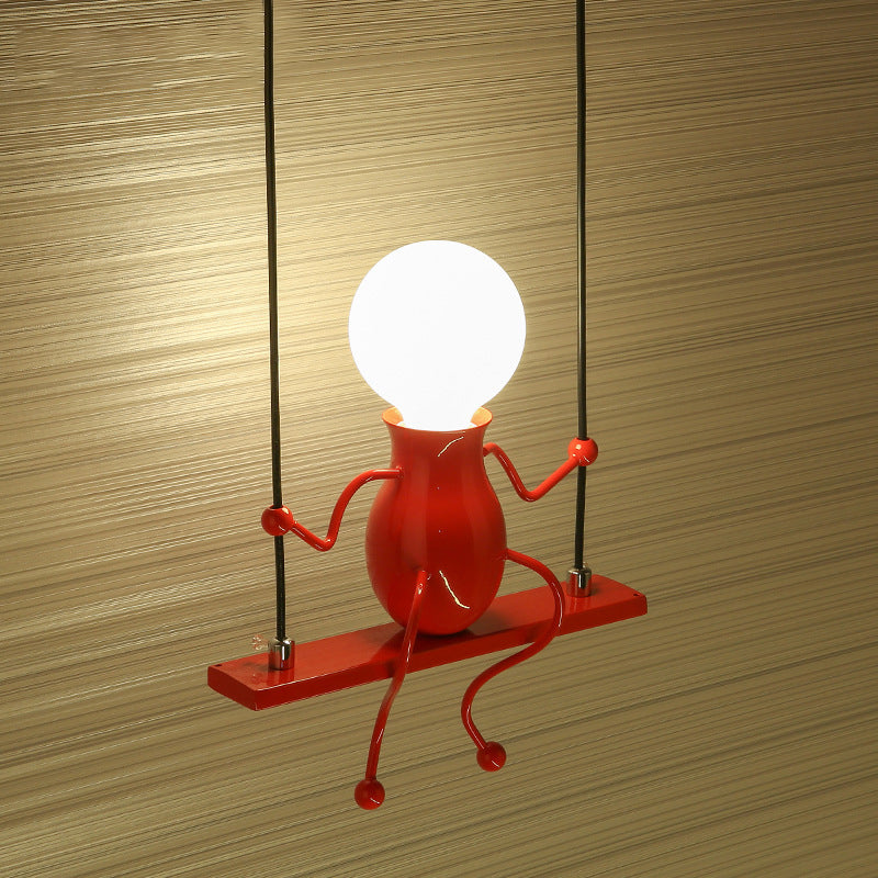 Swing Figurine Wall Light in Metal, Modern Design