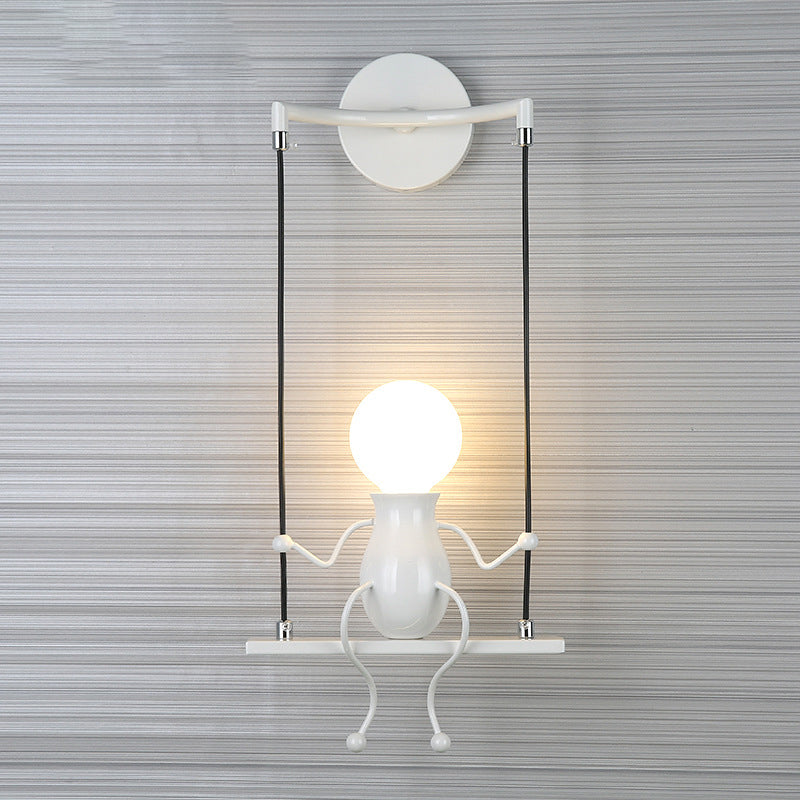 Swing Figurine Wall Light in Metal, Modern Design